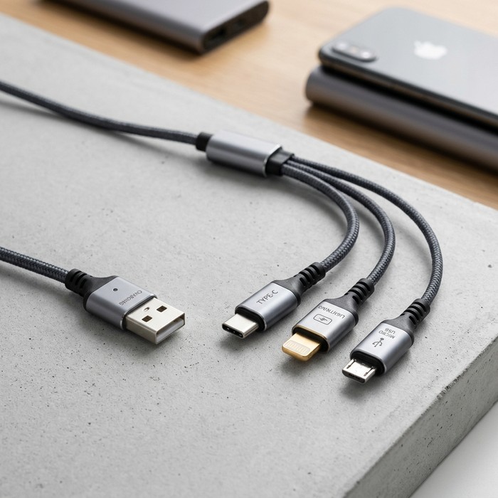 Retractable 3-in-1 Charging Cable